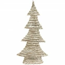 Raz 23.5" Brown And Beige Glittered Rattan Christmas Tree - Unlit