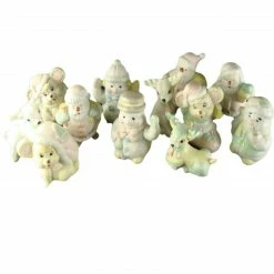 CC Christmas Decor Club Pack Of 144 Pastel And Ivory Snowman And Santa Claus Christmas Figurines 3"