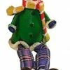 CC Christmas Decor 5.5" Green And Purple Plaid Sitting Snowman Christmas Tabletop Figurine