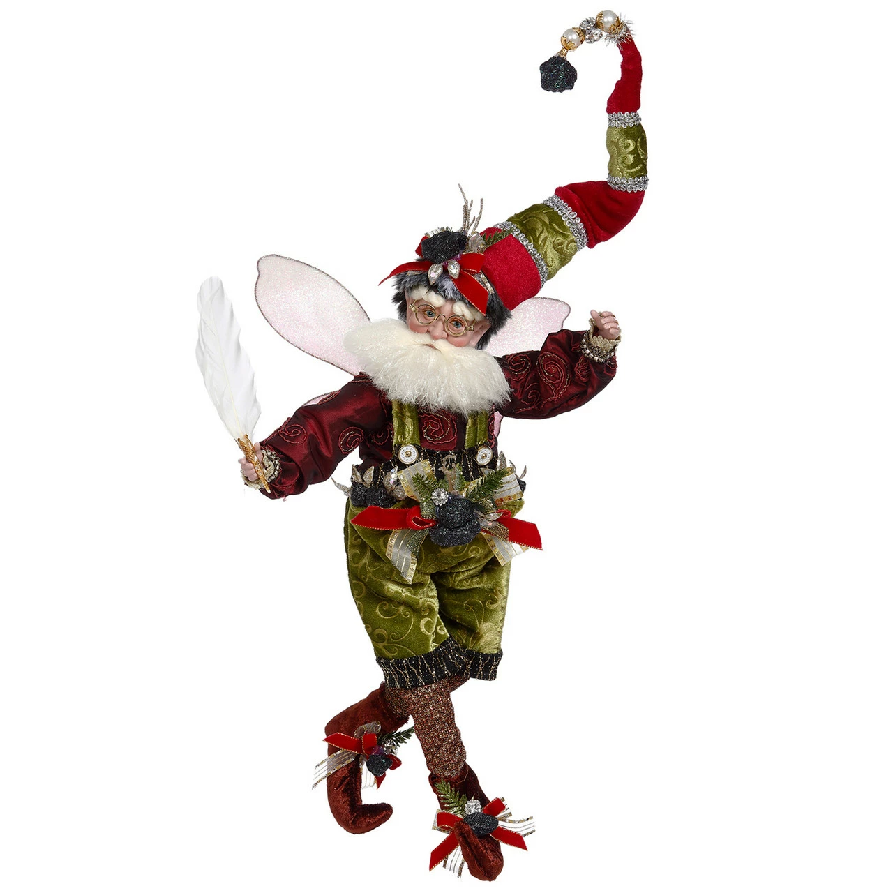 Mark Roberts Coal Stocking Christmas Fairy Green And Red, Medium 15" #51-05852 1 Mark Roberts Coal Stocking Christmas Fairy Green And Red, Medium 15" #51-05852
