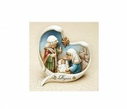 Roman 5.5" White And Blue Nativity Scene Angel Wings Christmas Tabletop Decor