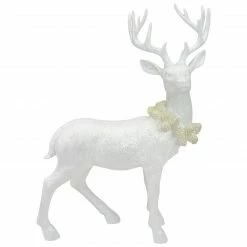 Melrose 19" Frosted White Standing Reindeer Christmas Figure