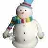 Allstate 9" White And Blue Snowman With Scarf Christmas Tabletop Figurine