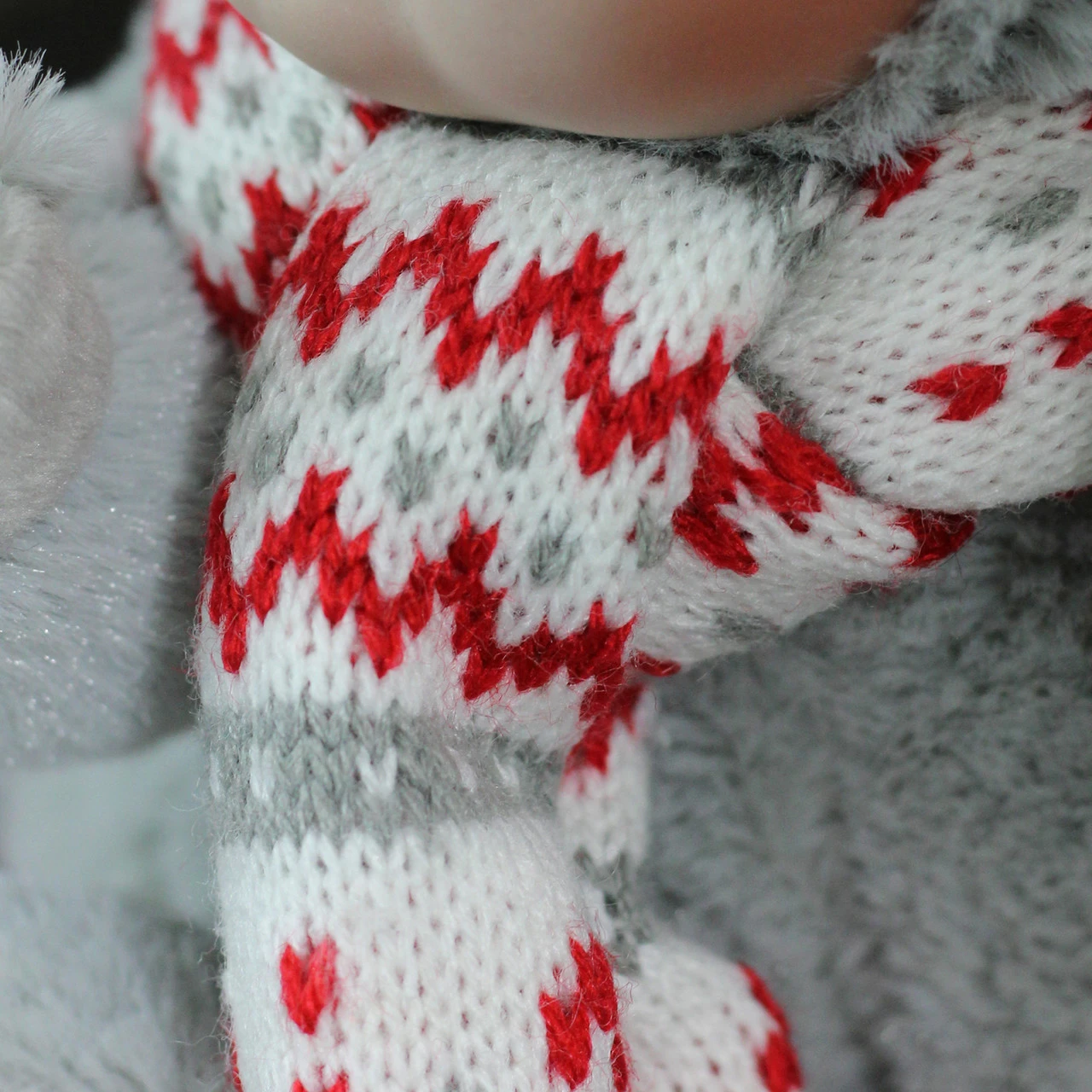 Northlight 9" Gray And Red Pucker Up Baby In Mouse Costume Collectible Christmas Doll - Image 4