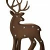 Melrose 21" Brown Rustic Standing LED Lighted Reindeer Marquee Christmas Decor
