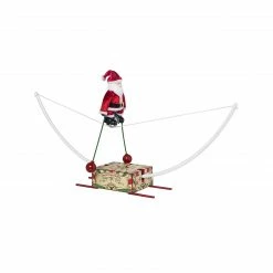 27.5" Mr. Christmas Animated And Musical Unicycling Santa Decoration