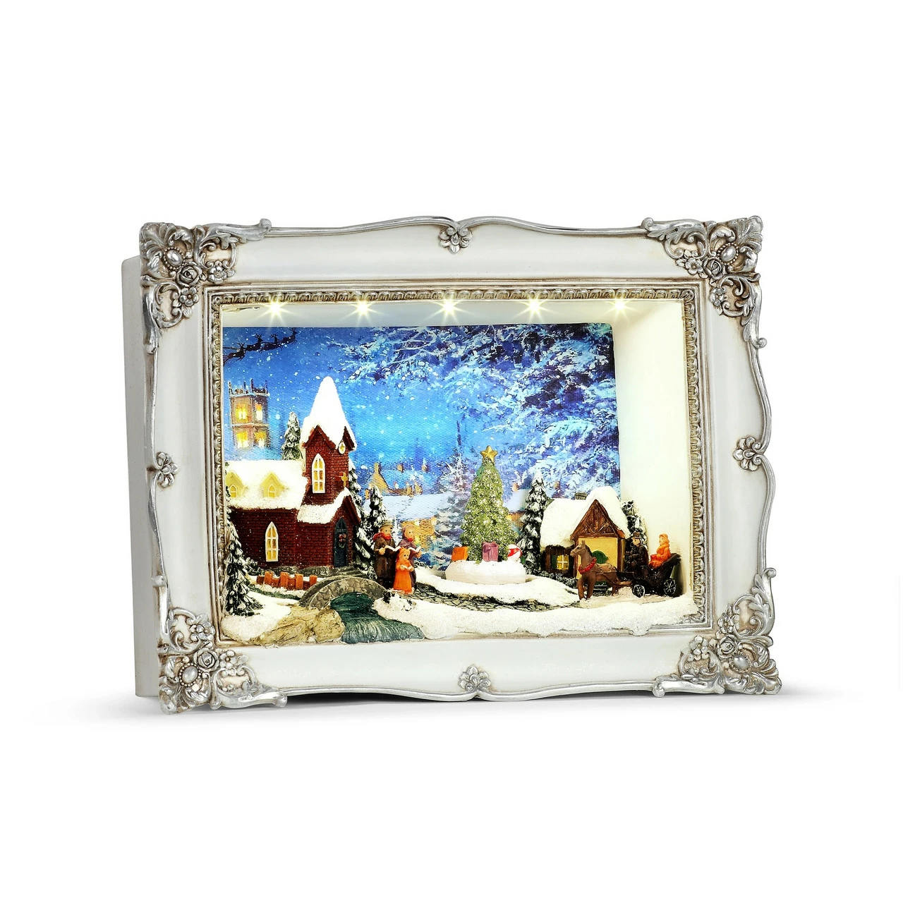 Mr. Christmas LED Lighted Musical And Animated Church Scene Shadow Box