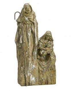 Allstate 10" Religious Inspirational Brown With Silver Glitter Holy Family Christmas Nativity Decoration