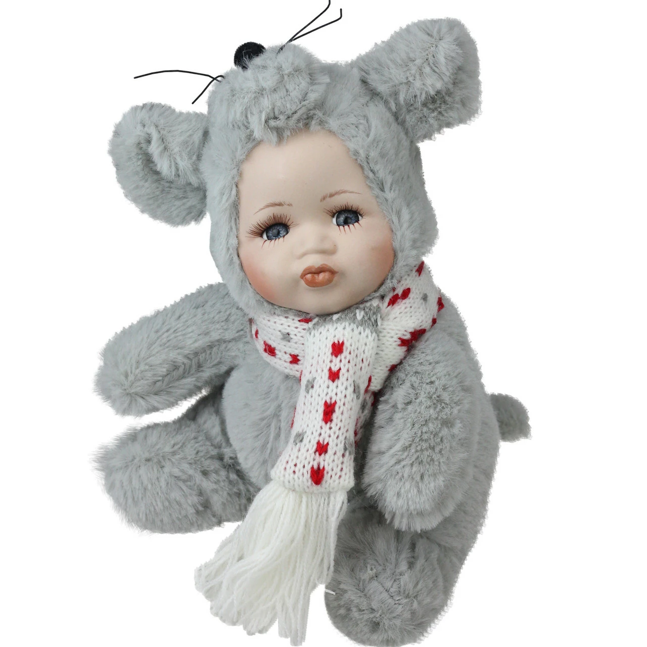 Northlight 6.75" Gray And White Pucker Up Baby In Mouse Costume Collectible Christmas Doll 1 Northlight 6.75" Gray And White Pucker Up Baby In Mouse Costume Collectible Christmas Doll