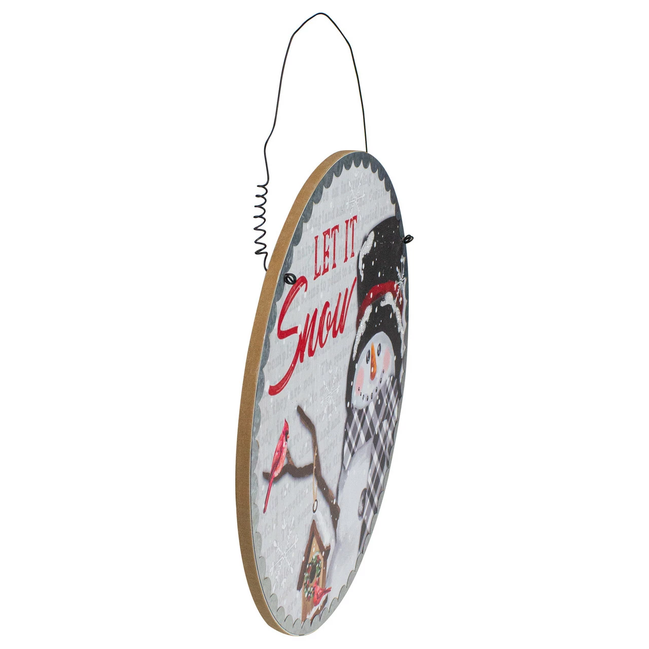 Northlight 13.5" Snowman With Birdhouse Let It Snow Christmas Wall Decor 2 Northlight 13.5" Snowman With Birdhouse Let It Snow Christmas Wall Decor - Image 2