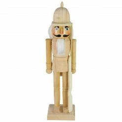 Northlight 15" Unfinished Paintable Wooden Christmas Nutcracker With Rifle