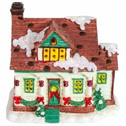 Northlight 6.5" White LED Lighted Cottage House Christmas Village Decoration