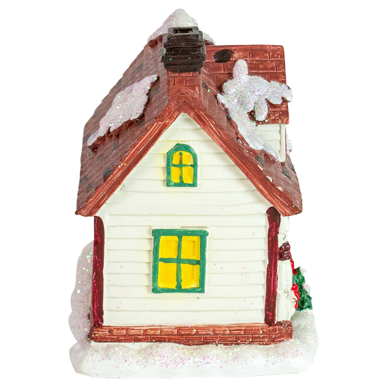 Northlight 6.5" White LED Lighted Cottage House Christmas Village Decoration - Image 5
