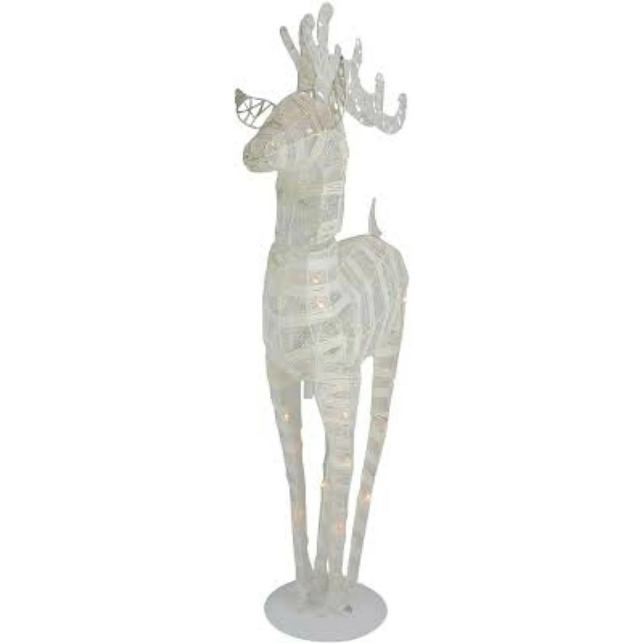 Northlight 36" White And Silver Glitter LED Lighted Reindeer Christmas Tabletop Decor - Image 3