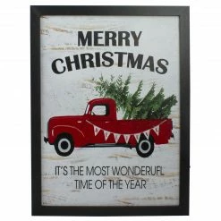 Northlight 16" Lighted Red And Green Merry Christmas Canvas Wall Art