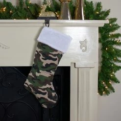 Alternative view of Northlight 18" White And Green Camouflage Christmas Stocking With Cuff