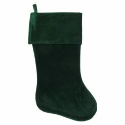 Northlight 18" Traditional Solid Green Velvet Hanging Christmas Stocking