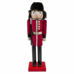 Nutcracker Factory 14" Red And Black Royal Guard Christmas Nutcracker Soldier With Rifle