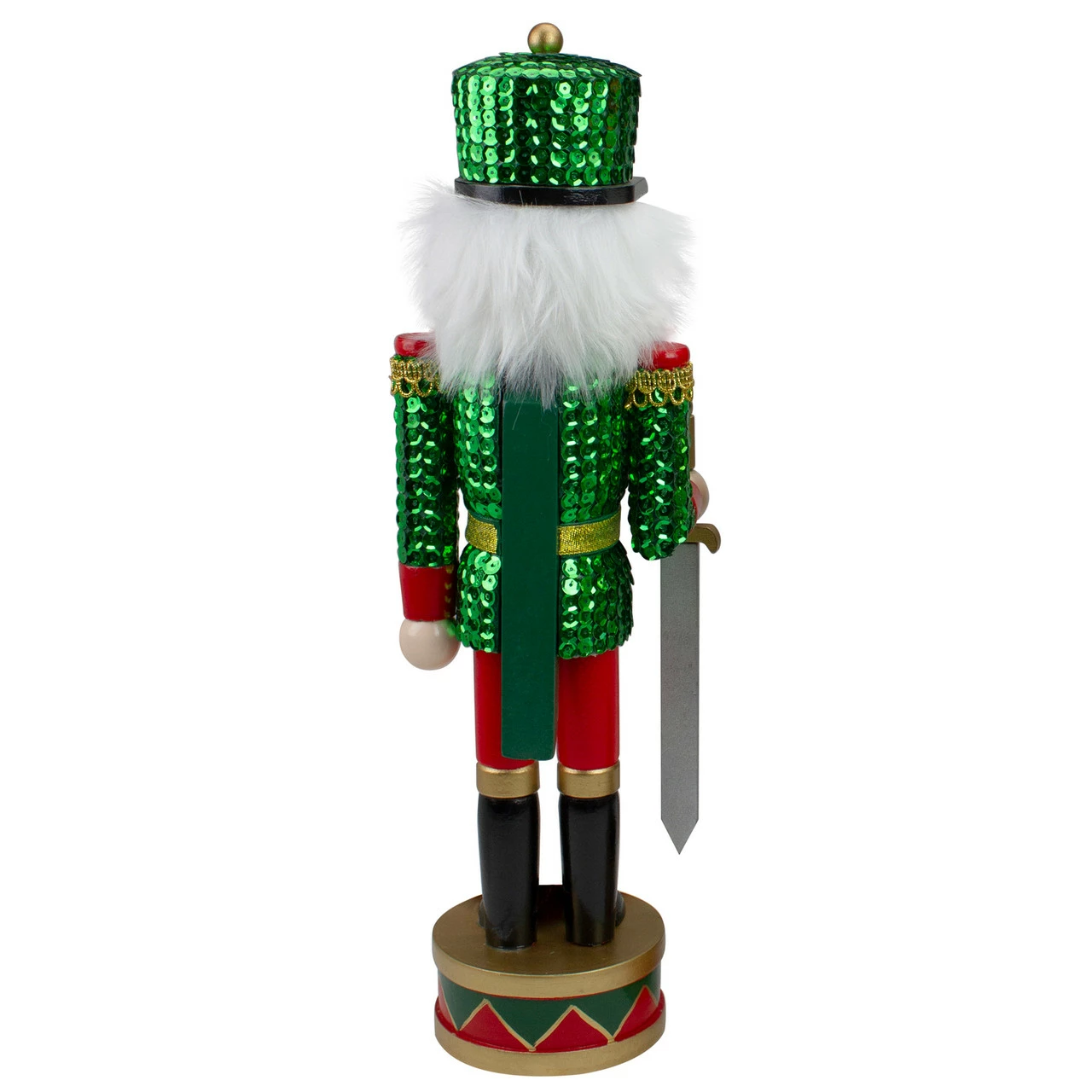 Northlight 14.25" Red And Green Sequin Jacket Nutcracker With Sword - Image 4