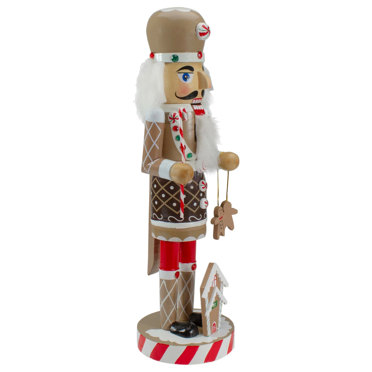 Northlight 14" Beige And Red Wooden Christmas Nutcracker Gingerbread Chef - Image 4