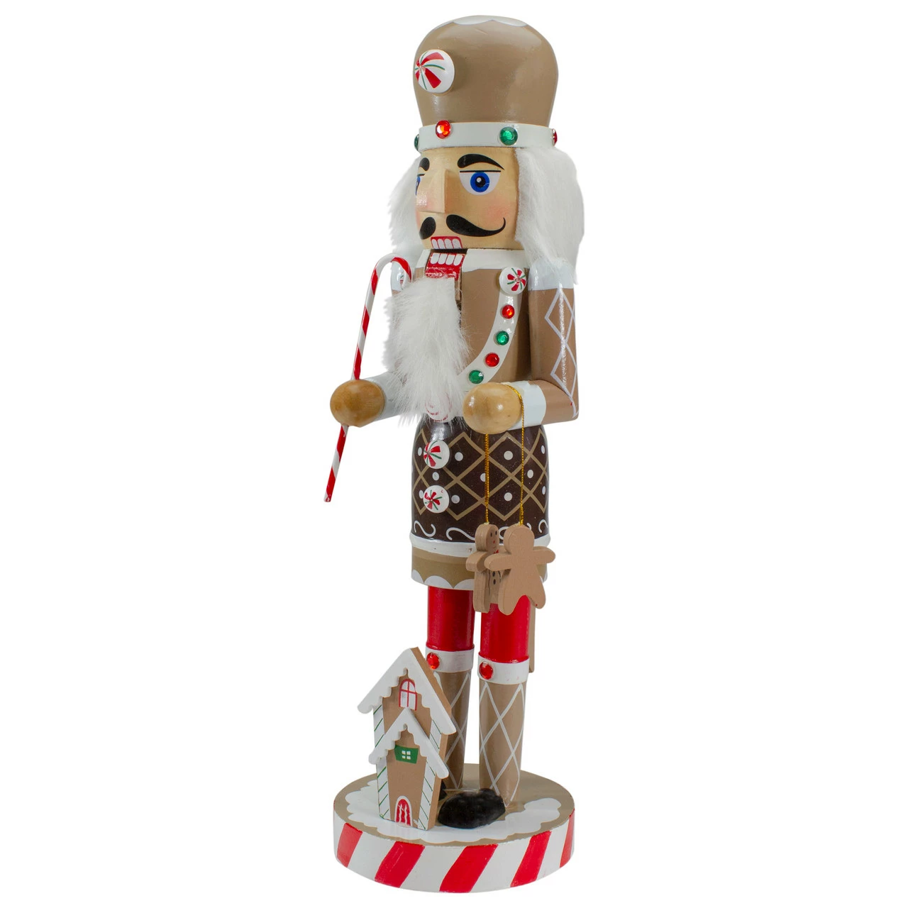 Northlight 14" Beige And Red Wooden Christmas Nutcracker Gingerbread Chef - Image 3