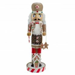 Northlight 14" Beige And Red Wooden Christmas Nutcracker Gingerbread Chef