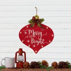 Northlight 13.75" Red Onion Ornament "Merry And Bright" Christmas Sign -Northlight Shop northlight ac26853 4 15043.1603332190