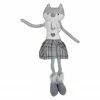 Northlight 22" Gray And White Girl Fox Sitting Christmas Figure With Dangling Legs