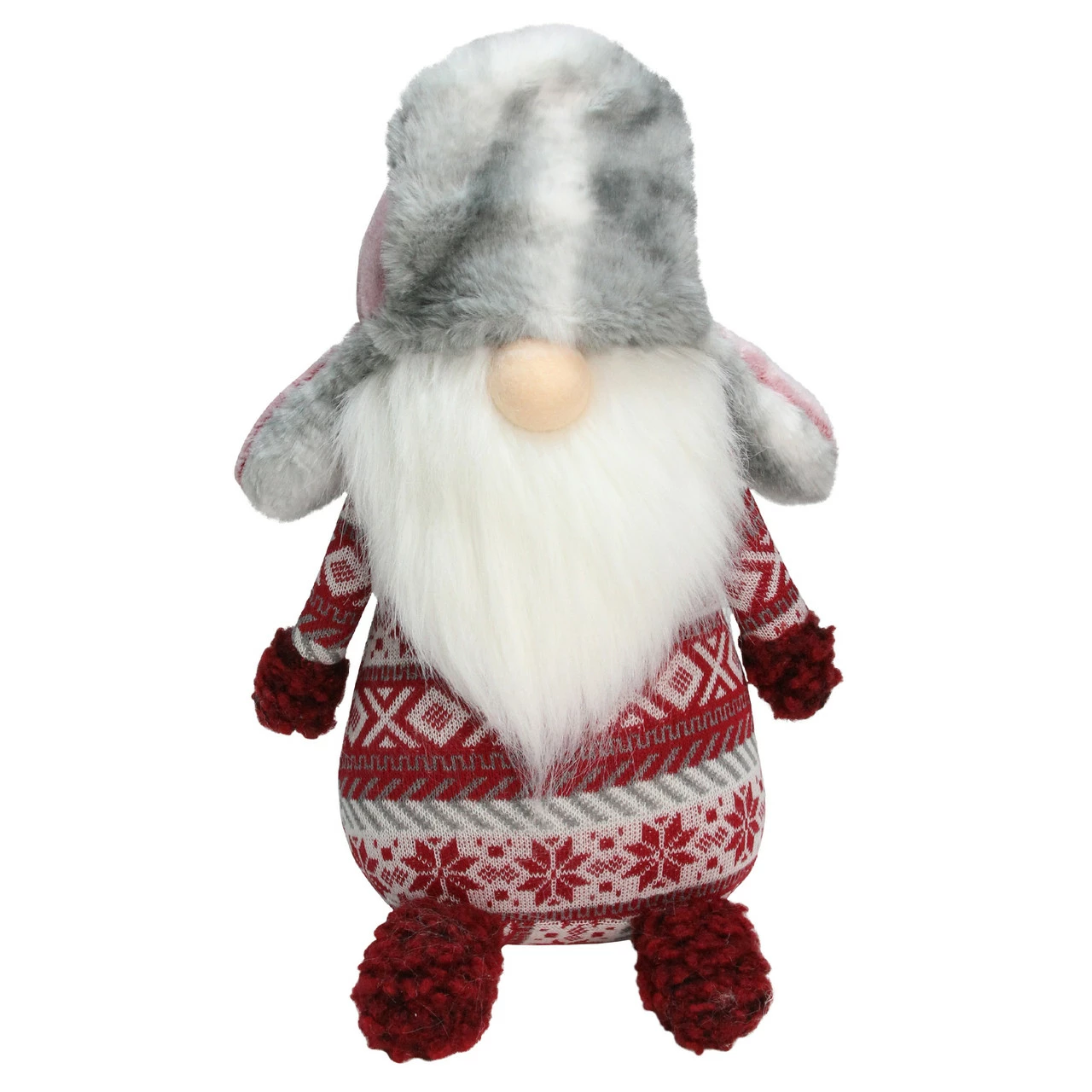 Northlight 12" Red And White Nordic Gnome With Pink And Grey Fur Trapper Hat Christmas Decoration 1 Northlight 12" Red And White Nordic Gnome With Pink And Grey Fur Trapper Hat Christmas Decoration