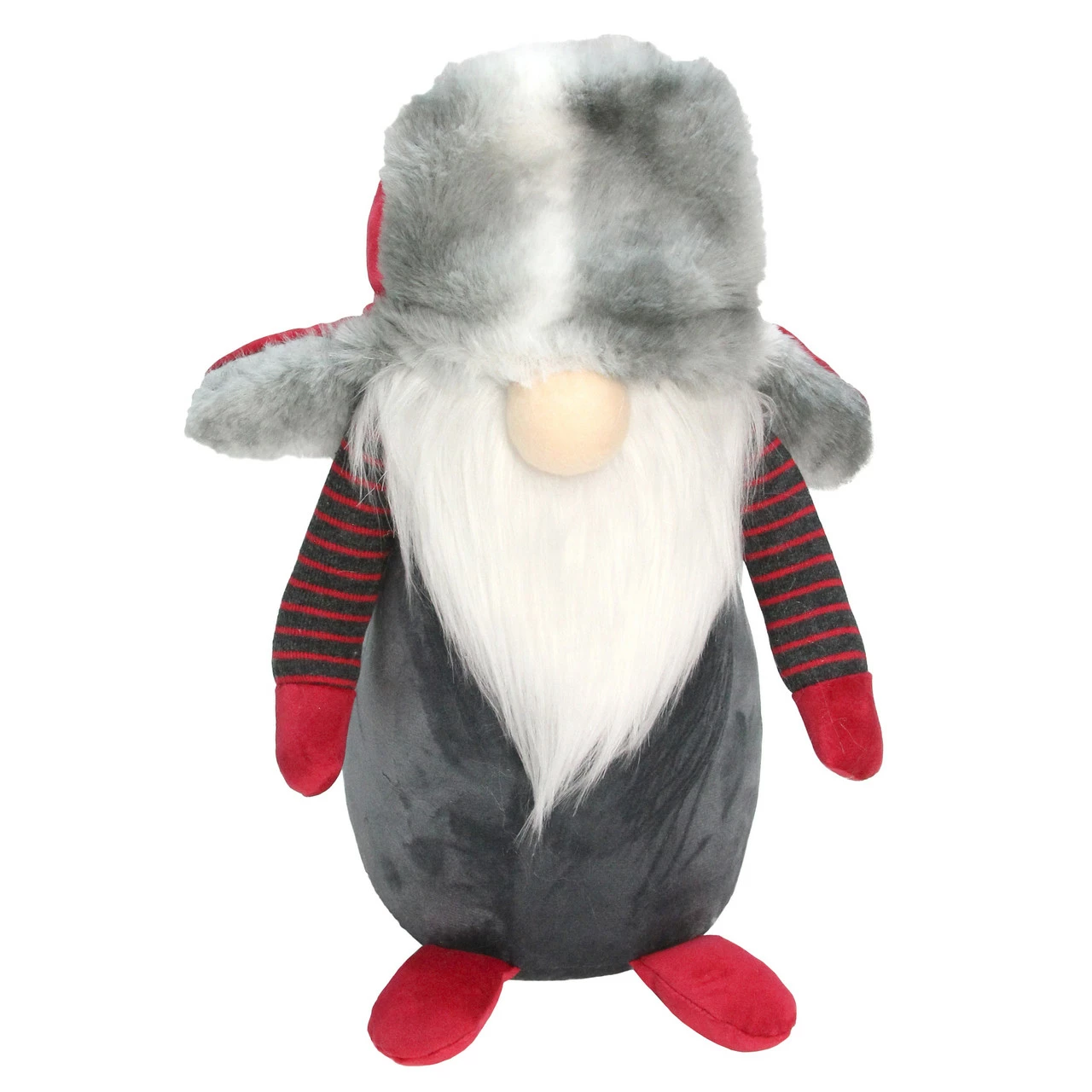 Northlight 11.5" Light Grey Gnome With Red And Grey Fur Trapper Hat Christmas Decoration 1 Northlight 11.5" Light Grey Gnome With Red And Grey Fur Trapper Hat Christmas Decoration