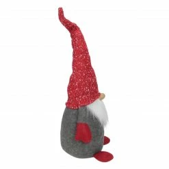 Alternative view of Northlight 22" Grey And Red Gnome With Tall Bendable Hat Christmas Decoration