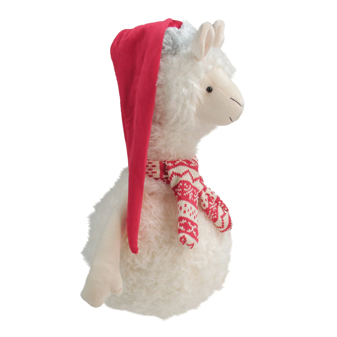 Northlight 17.75" White Llama With Red Santa Hat Christmas Table Top Decoration - Image 2