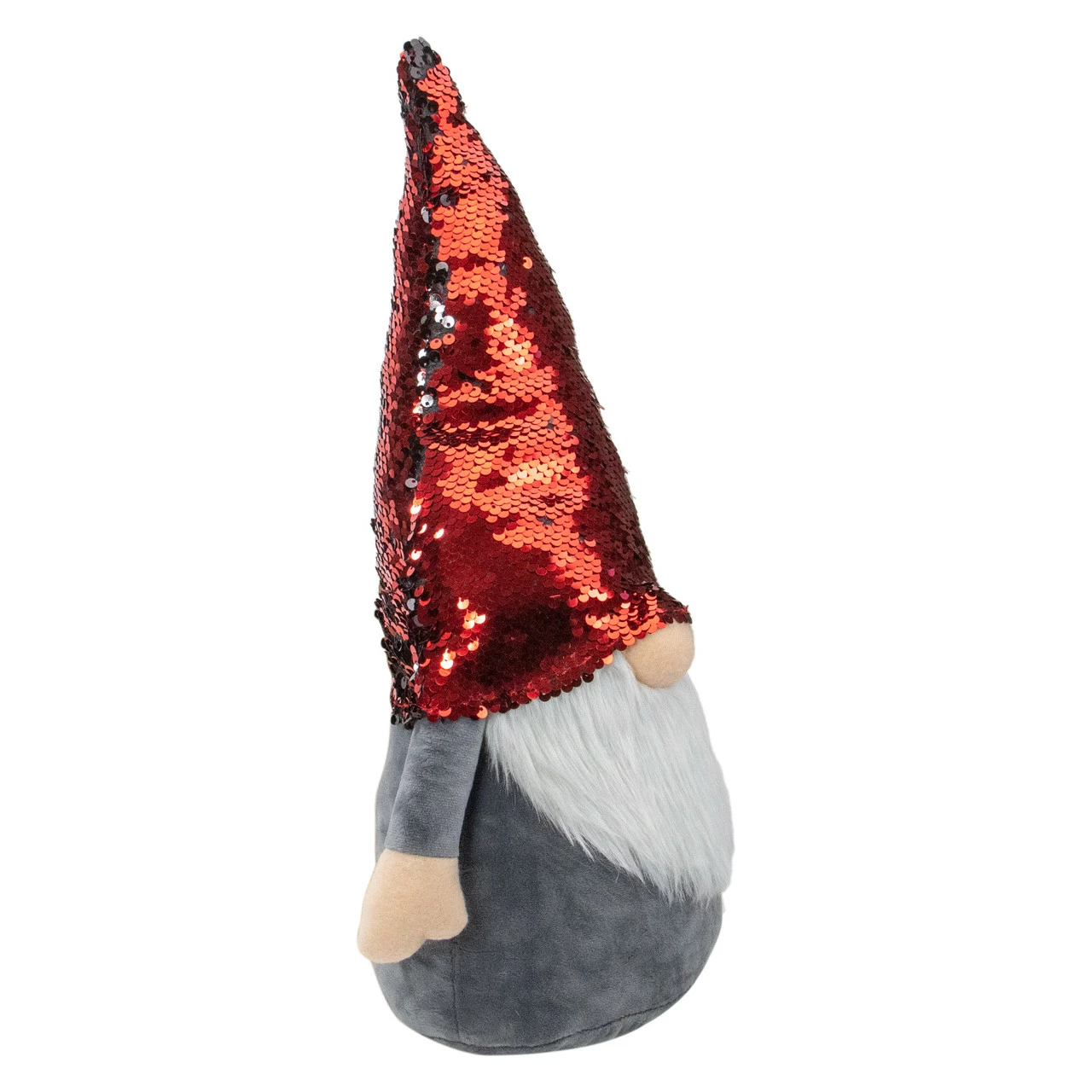 Northlight 18" Gnome With Red And Black Flip Sequin Hat Christmas Decoration 4 Northlight 18" Gnome With Red And Black Flip Sequin Hat Christmas Decoration - Image 4