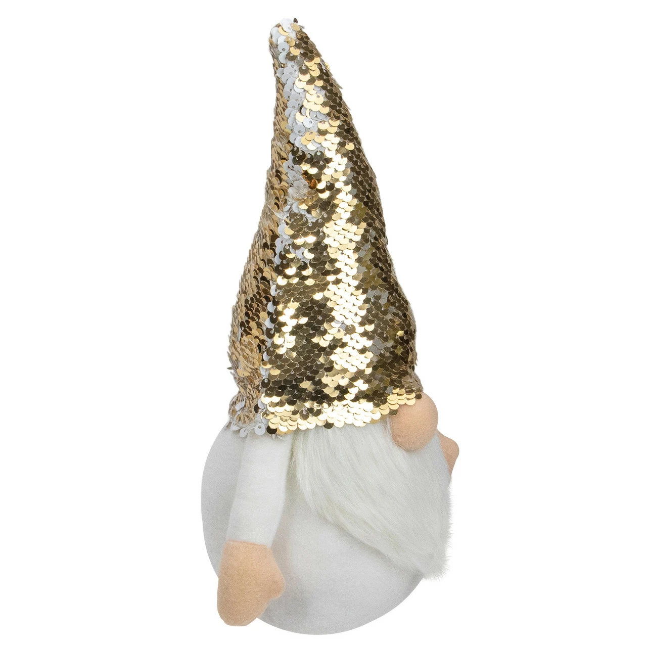 Northlight 12" Gnome With Gold And White Flip Sequin Hat Christmas Decoration 4 Northlight 12" Gnome With Gold And White Flip Sequin Hat Christmas Decoration - Image 4