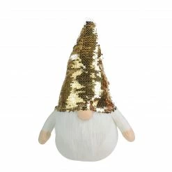 Northlight 12" Gnome With Gold And White Flip Sequin Hat Christmas Decoration