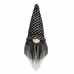 Northlight 5" Dark Gray And White Santa Gnome With Tweed Hat Tabletop Christmas Decoration