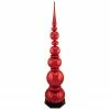 Northlight 54" Shiny Red And Glittered Topiary Finial Tower Commercial Christmas Decoration