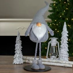 Alternative view of Northlight 42" Gray And White Adjustable Height Chubby Smirking Gnome