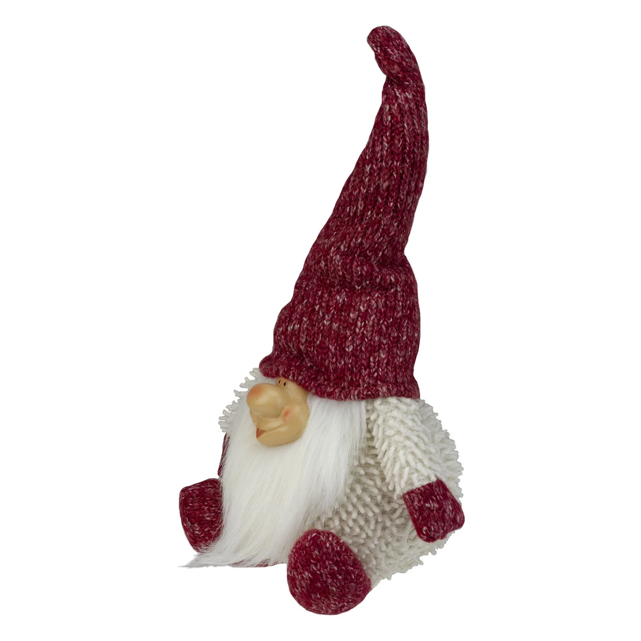 Northlight 15" Ivory And Red Chubby Smiling Gnome Plush Tabletop Christmas Figure 5 Northlight 15" Ivory And Red Chubby Smiling Gnome Plush Tabletop Christmas Figure - Image 5