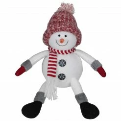 Northlight 16" Red And White Sitting Snowman Christmas Tabletop Decoration