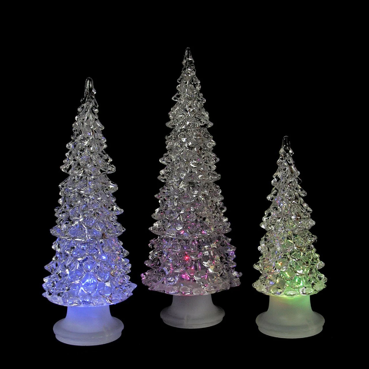 Northlight Set Of 3 Color Changing LED Lighted Christmas Trees - Image 2