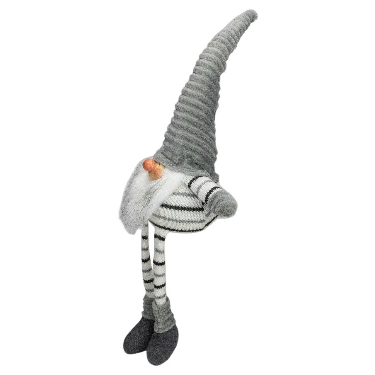Northlight 22" Gray, White And Black Sitting Gnome Christmas Decoration 4 Northlight 22" Gray, White And Black Sitting Gnome Christmas Decoration - Image 4