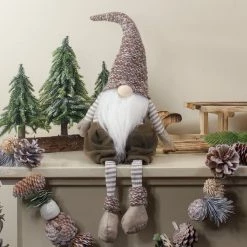 Alternative view of Northlight 23.5" Brown And White Sitting Tabletop Gnome Christmas Decoration