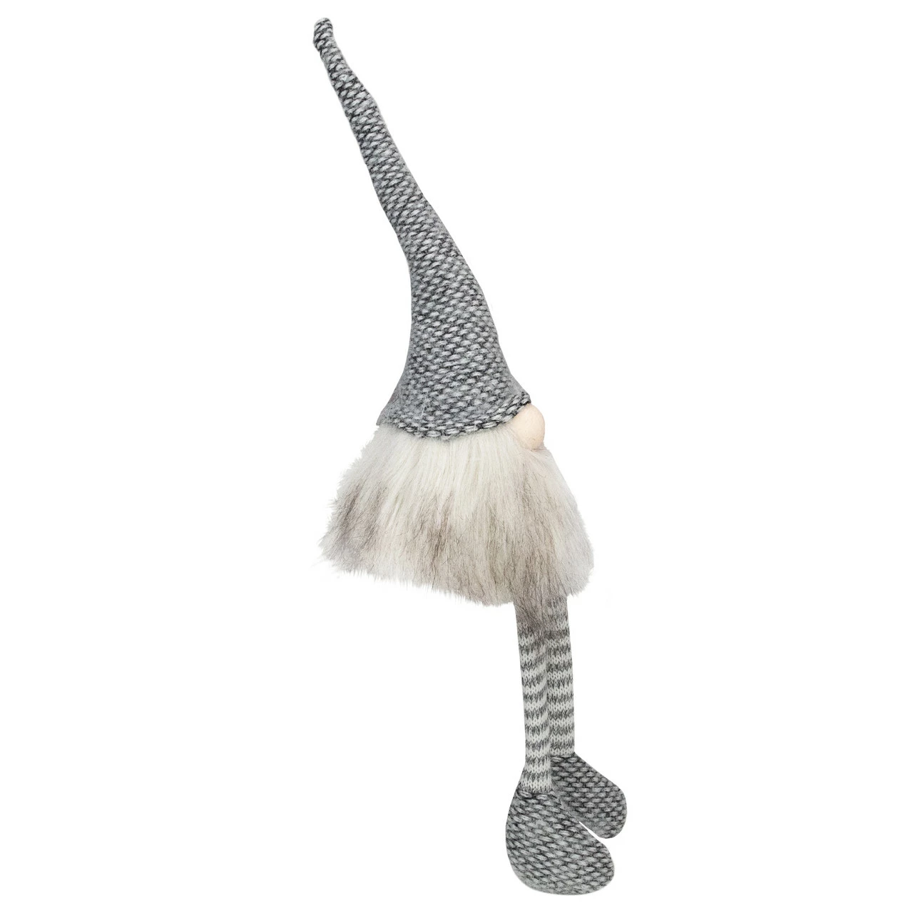 Northlight 18.5" Black, Beige, And Gray Plush Sitting Elf Tabletop Christmas Decoration 3 Northlight 18.5" Black, Beige, And Gray Plush Sitting Elf Tabletop Christmas Decoration - Image 3