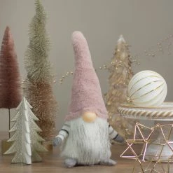 Alternative view of Northlight 14" Pink And White Sitting Christmas Gnome With LED Lighter Nose