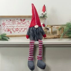 Alternative view of Northlight 22" Red And Gray Sitting Christmas Gnome Decoration