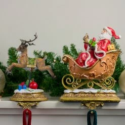 Northlight Set Of 2 Gold Santa And Reindeer Glittered Christmas Stocking Holders 9.5” 5 Northlight Set Of 2 Gold Santa And Reindeer Glittered Christmas Stocking Holders 9.5” -Northlight Shop northlight dw15133 4 06275.1587644175