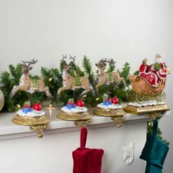 Alternative view of Northlight Set Of 4 Santa And Reindeer Christmas Stocking Holders 9.5"