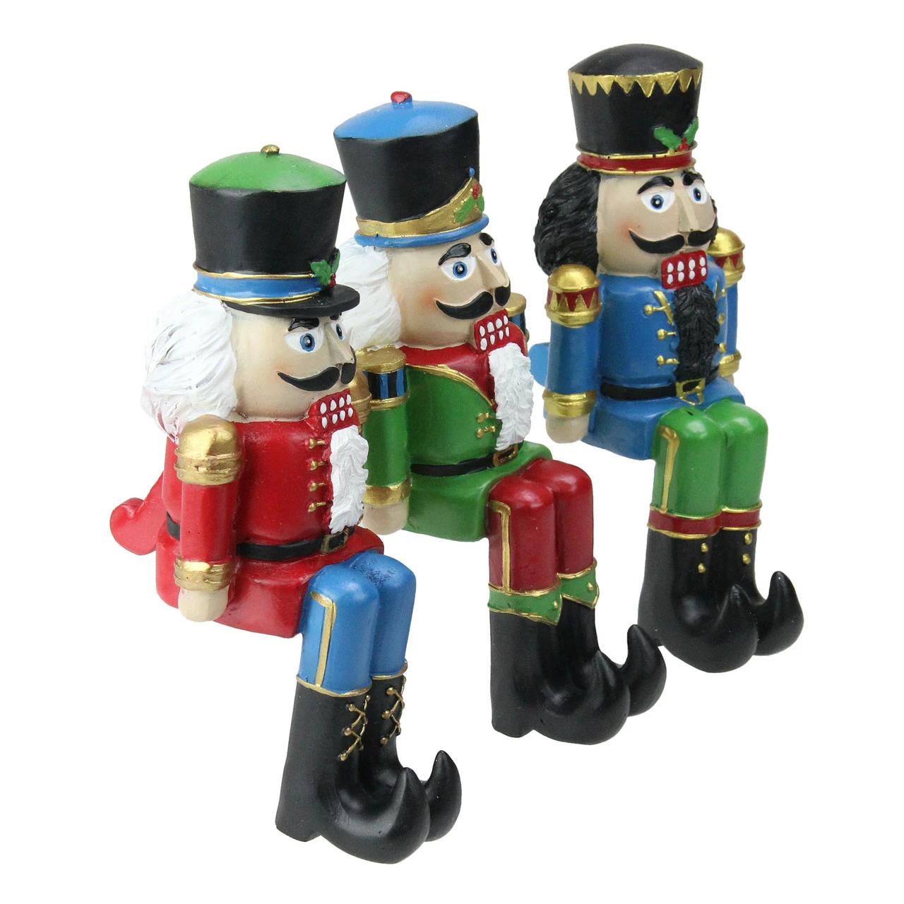 Northlight Set Of 3 Red, Blue And Green Nutcracker Christmas Stocking Holders 5" 3 Northlight Set Of 3 Red, Blue And Green Nutcracker Christmas Stocking Holders 5" - Image 3