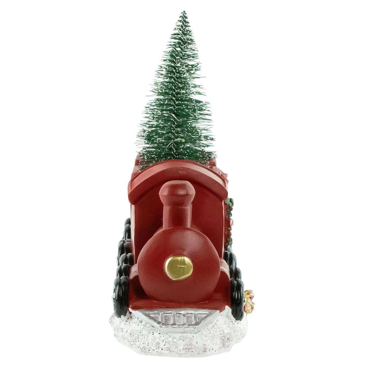 Northlight 12" Red And Gold Christmas Train With LED Lighted Frosted Trees Tabletop Decoration - Image 3